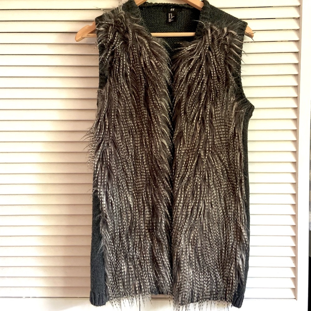 H&M Faux Fur Knit Vest